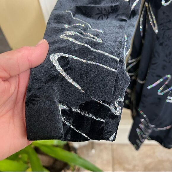 Vintage Betsy's Things Sample S/M Black Stretch Velour Silver Embellishments - Picture 5 of 11